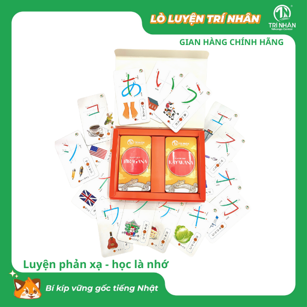 Thẻ Flashcard học chữ cái tiếng Nhật Hiragana và Katakana | in màu - dễ nhớ - thẻ cứng có cán màng chống thấm nước