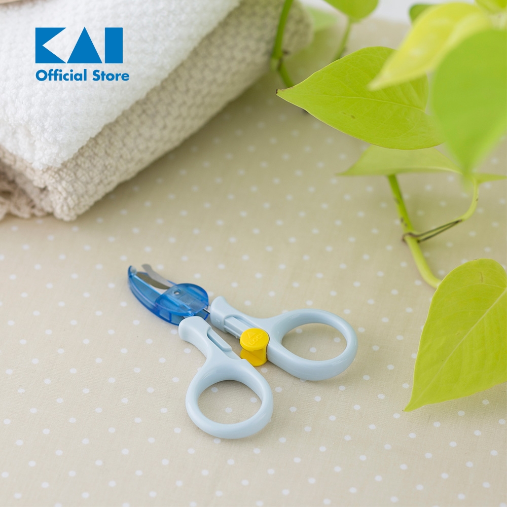 Kéo cắt móng tay cao cấp Nhật trẻ em KAI (màu hồng, xanh) KF0113 KF0116
