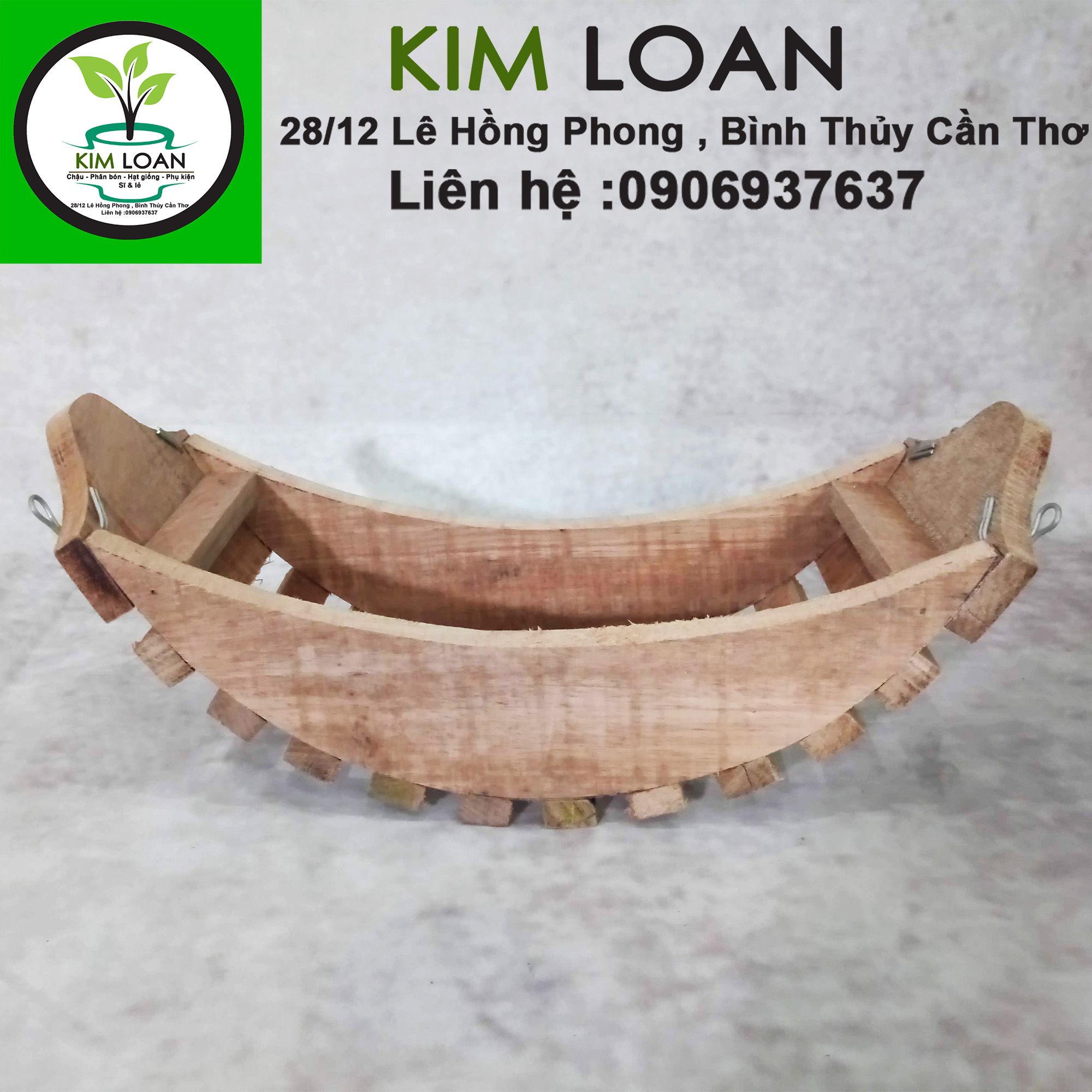 Chậu lan gỗ hình chiếc thuyền