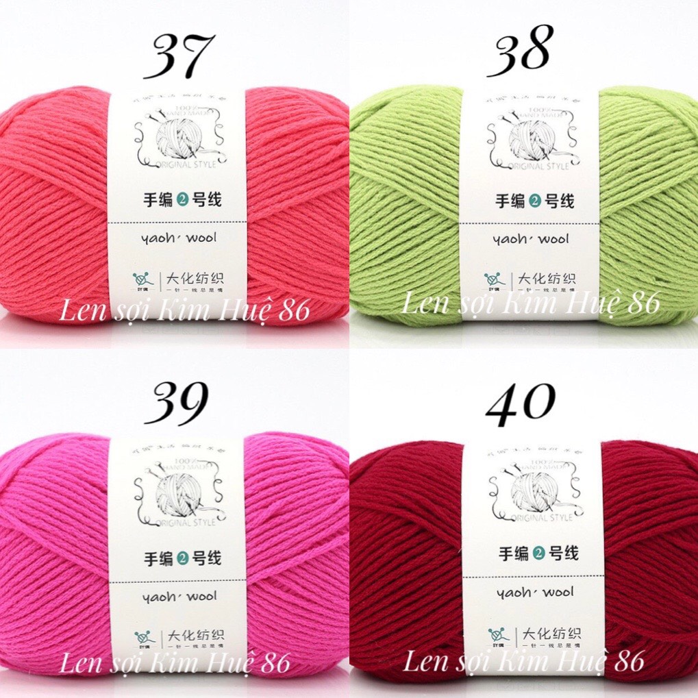 Len Yaoh Wool sợi to 3mm cuộn 100g