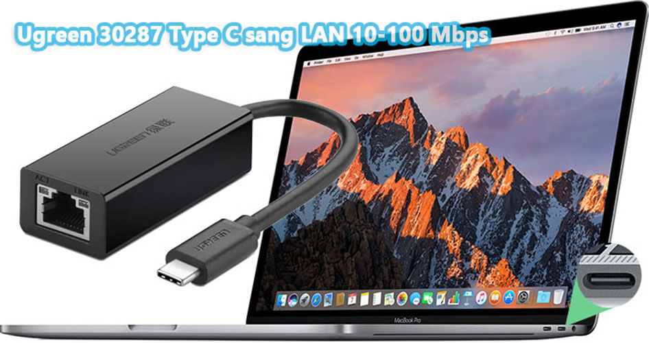 Cáp USB Type-C to Lan 10/100Mbps Ugreen 30287
