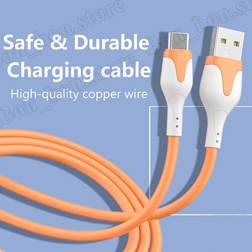 Dây Cáp Sạc Nhanh Silicon Cho iPhone/Samsung Micro USB  và Type C 1m