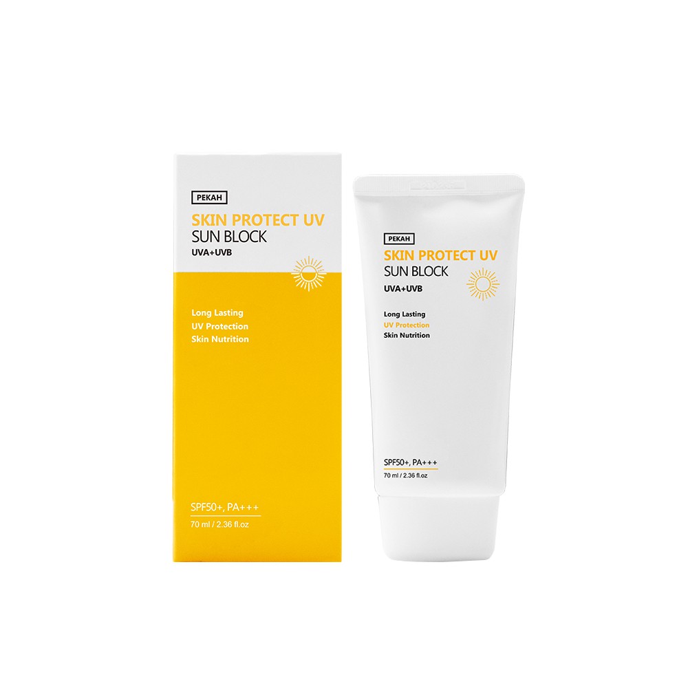 Kem chống nắng vật lý PEKAH Skin Protect UV Sun Block SPF 50++ PA+++ 70ml bảo vệ da trước tia UVB UVA SPF 50++