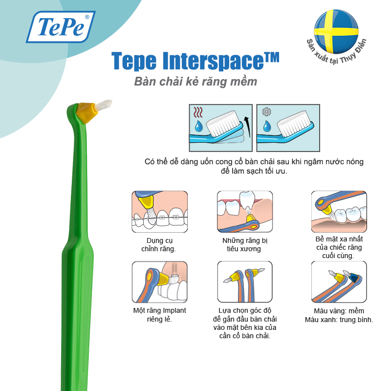 Bàn chải kẽ răng Tepe Interspace (12 đầu tip) | Oralmart