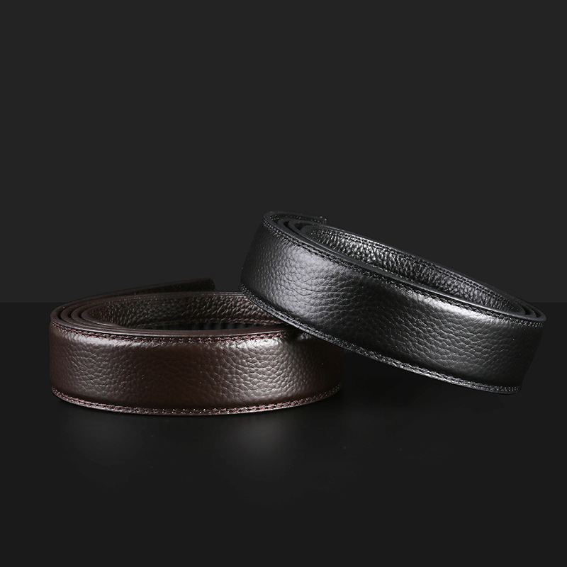 [Dây Tăng/Size 3.5cm] Thắt Lưng Nam Da Bò (Không Mặt Khóa), Dây Nịt Da Thật 100%, 3 Lớp, Màu Đen/Nâu (DLKK-05)