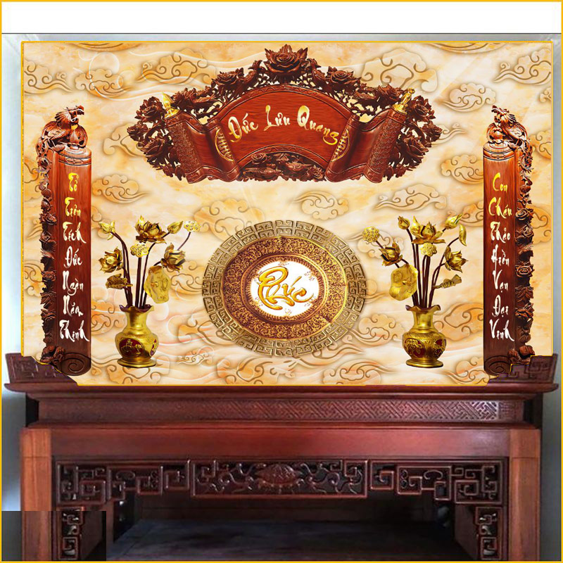 Tranh 3D dán tường Cửu Huyền Thất Tổ