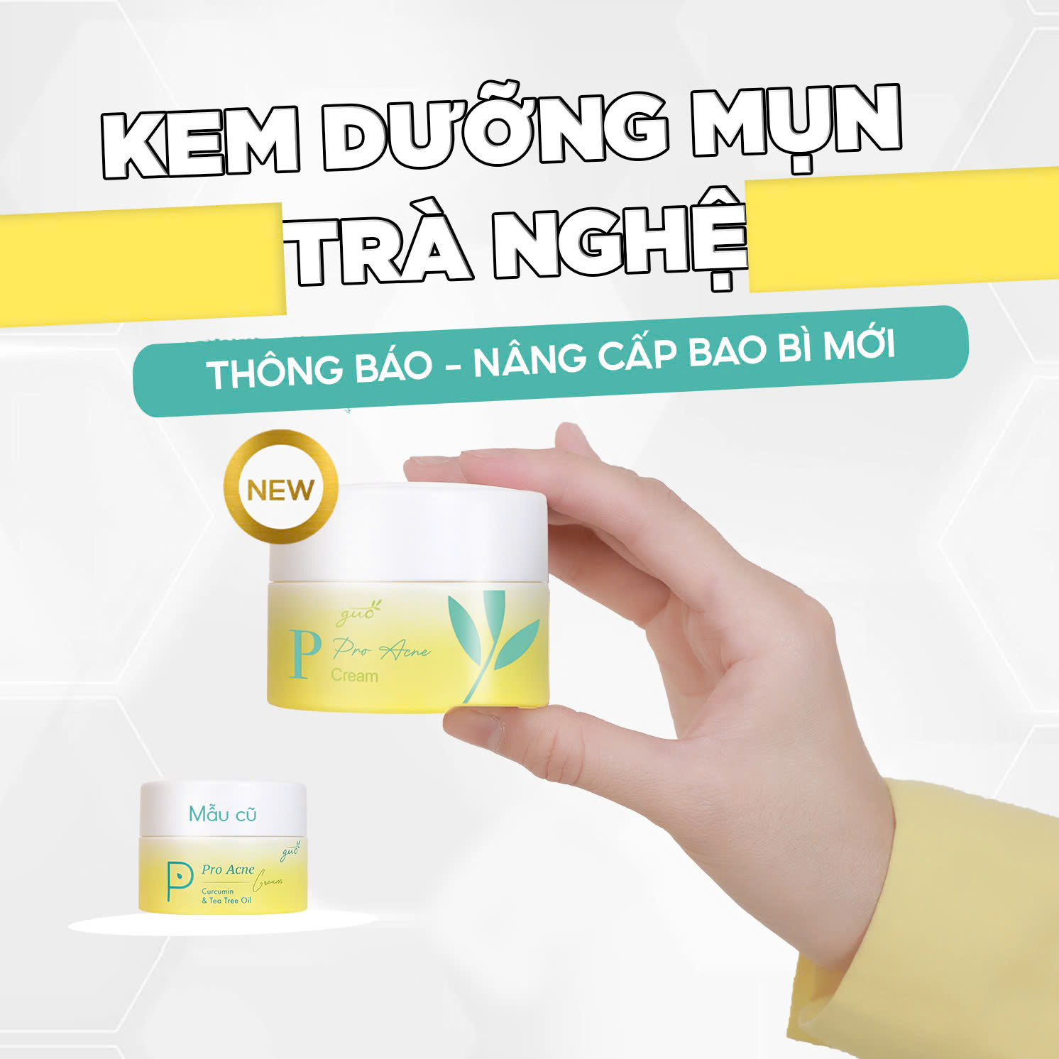 [Sạch mụn ẩn, mờ thâm mụn] Kem dưỡng da mụn trà nghệ GUO 30g