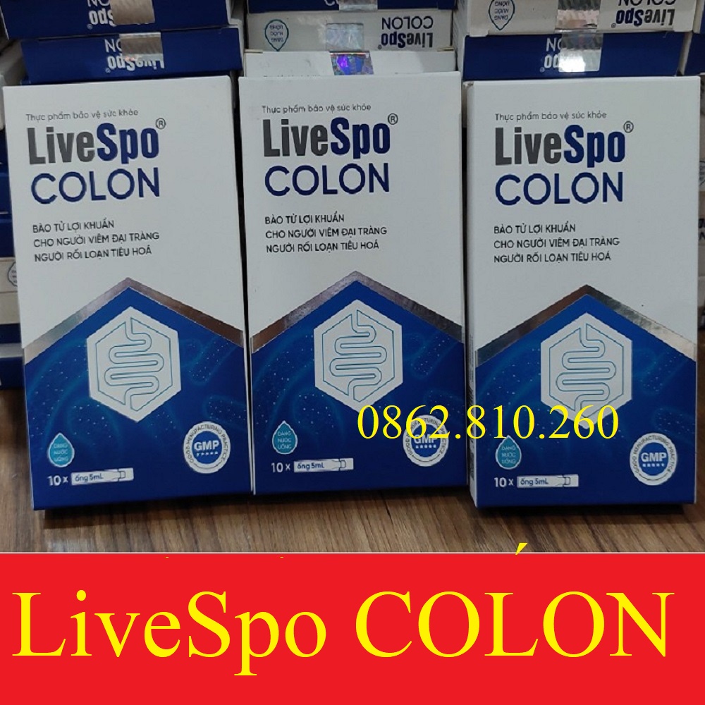 Men vi sinh LiveSpo Colon 3 tỷ bào tử lợi khuẩn cho người viêm đại tràng, táo bón tiêu chảy (Hộp 10 ống x 5ml)