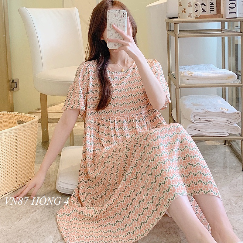 Váy lanh mặc nhà vn87