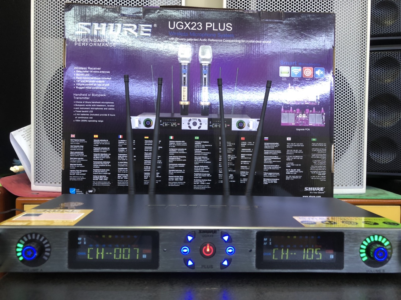 Micro không dây Shure UGX 23Plus, Micro karaoke tiếng nhẹ ít hú,BH 12 THÁNG
