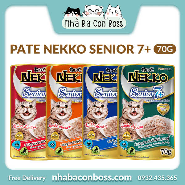 [Gói 70g] Pate Cho Mèo Nekko Senior 7+/ 11+