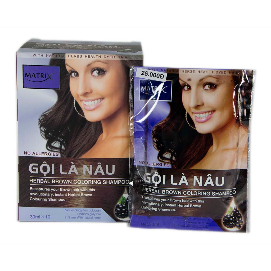 Dầu gội Nâu tóc Matrix GỘI LÀ NÂU (10 GÓI 30ml /hộp )