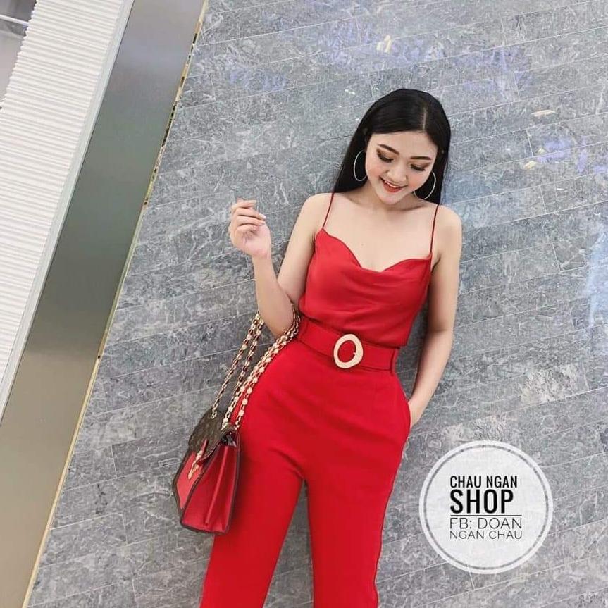 sét áo 2 dây cổ đổ quần tây