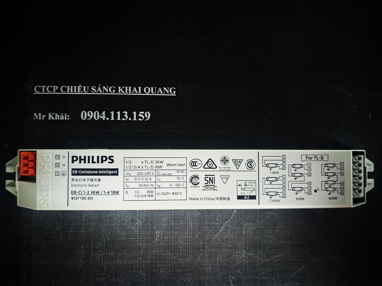 (SALE) Chấn lưu Philips EB-Ci 1-2 36W / 1-4 18W