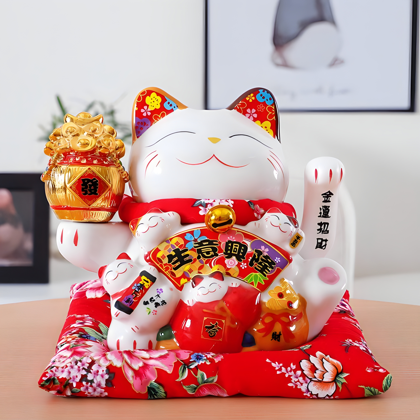 Mèo Thần Tài vẫy tay - cao 16cm