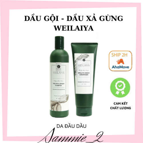 Bộ dầu gội dầu xả gừng Weilaiya ngăn rụng. kích mọc tóc giành cho da đầu dầu