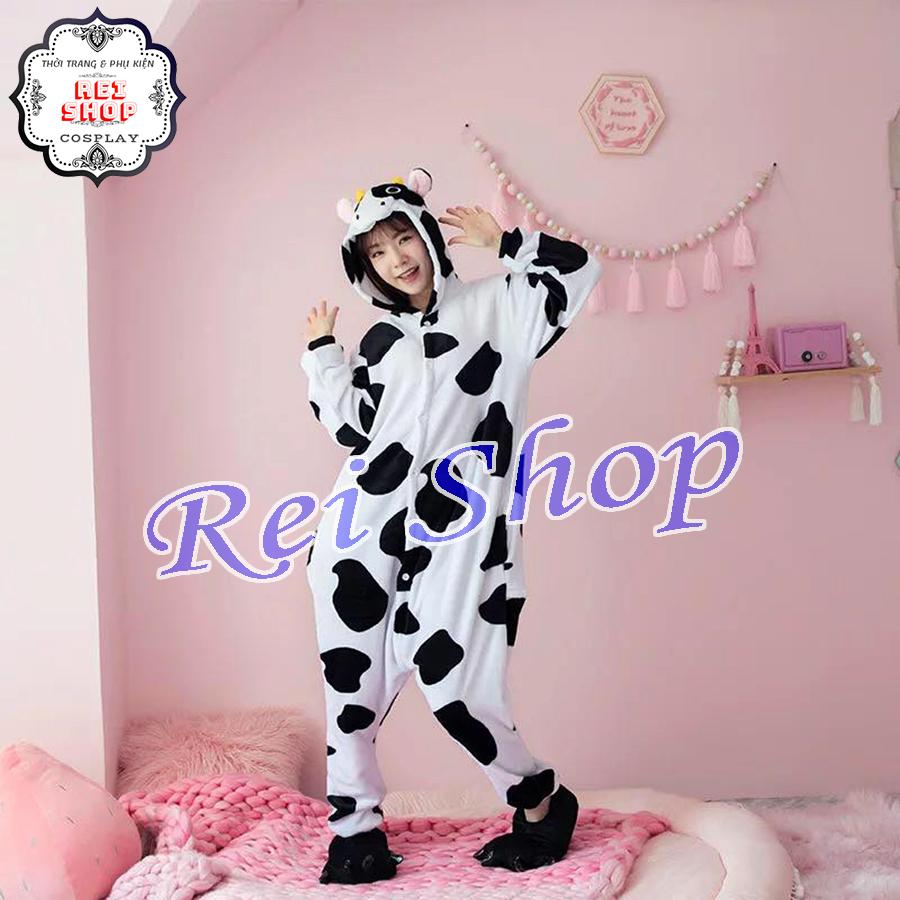 Bộ Đồ Hình Thú Bò Sữa Kute Size Cho Người Lớn