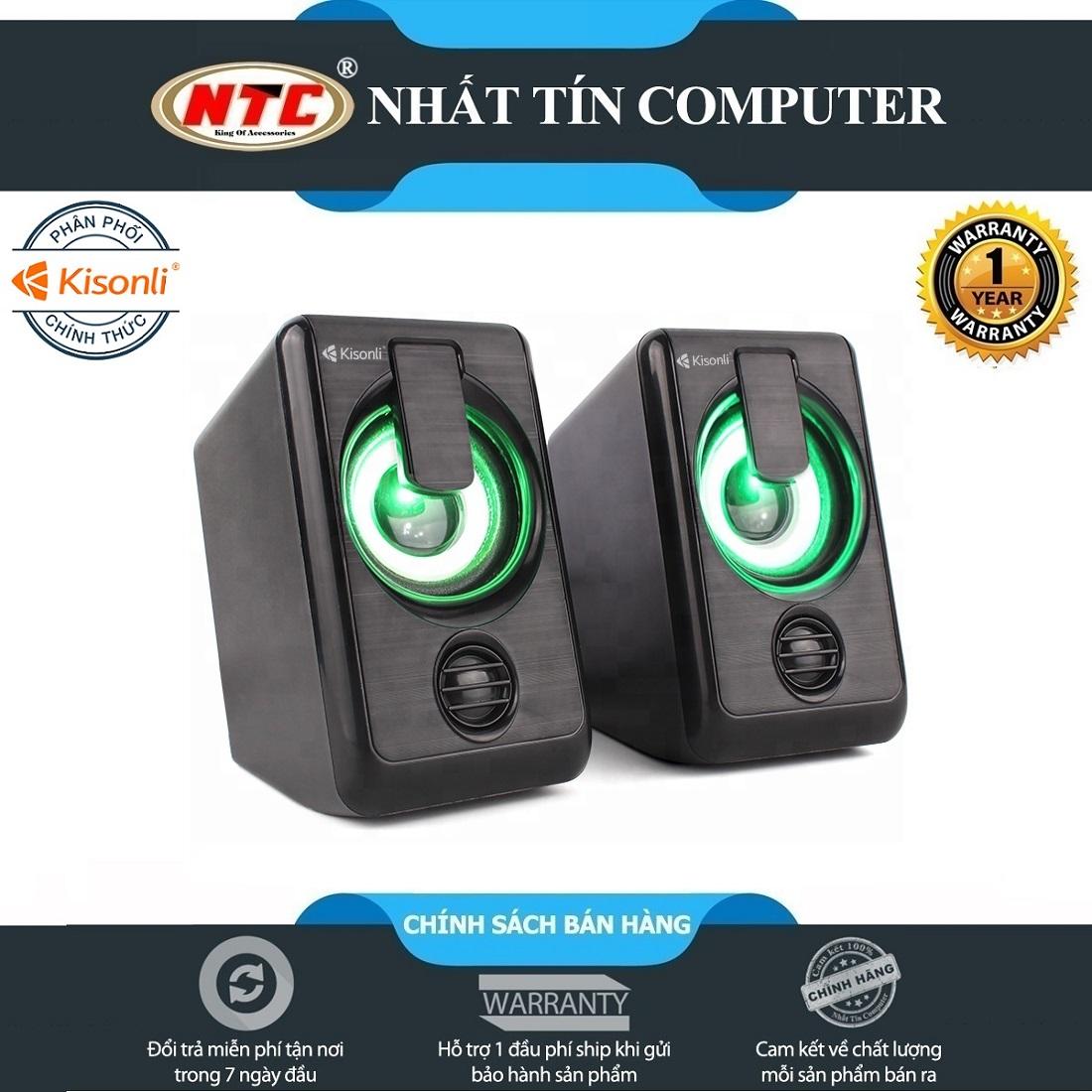 Loa máy tính 2.0 Kisonli L-1010 Led đa màu - Bảo Hành 12 Tháng (Đen) - Hãng phân phối chính thức