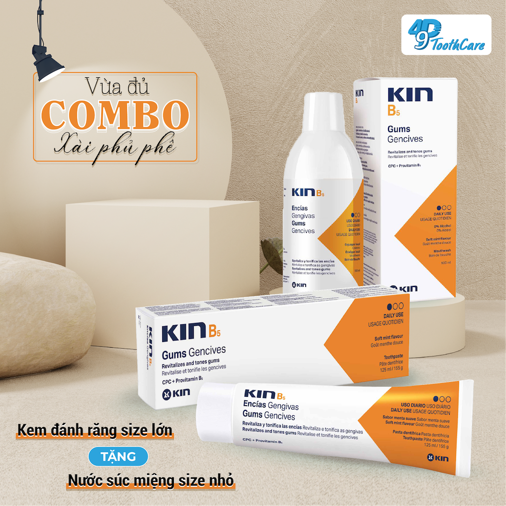 Kem đánh răng làm sạch mảng bám và phục hồi nướu răng Kin B5 125ml