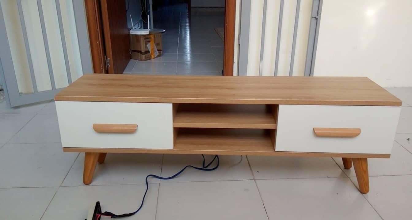 Kệ tivi để sàn Bắc Âu 2 ngăn kéo MK4