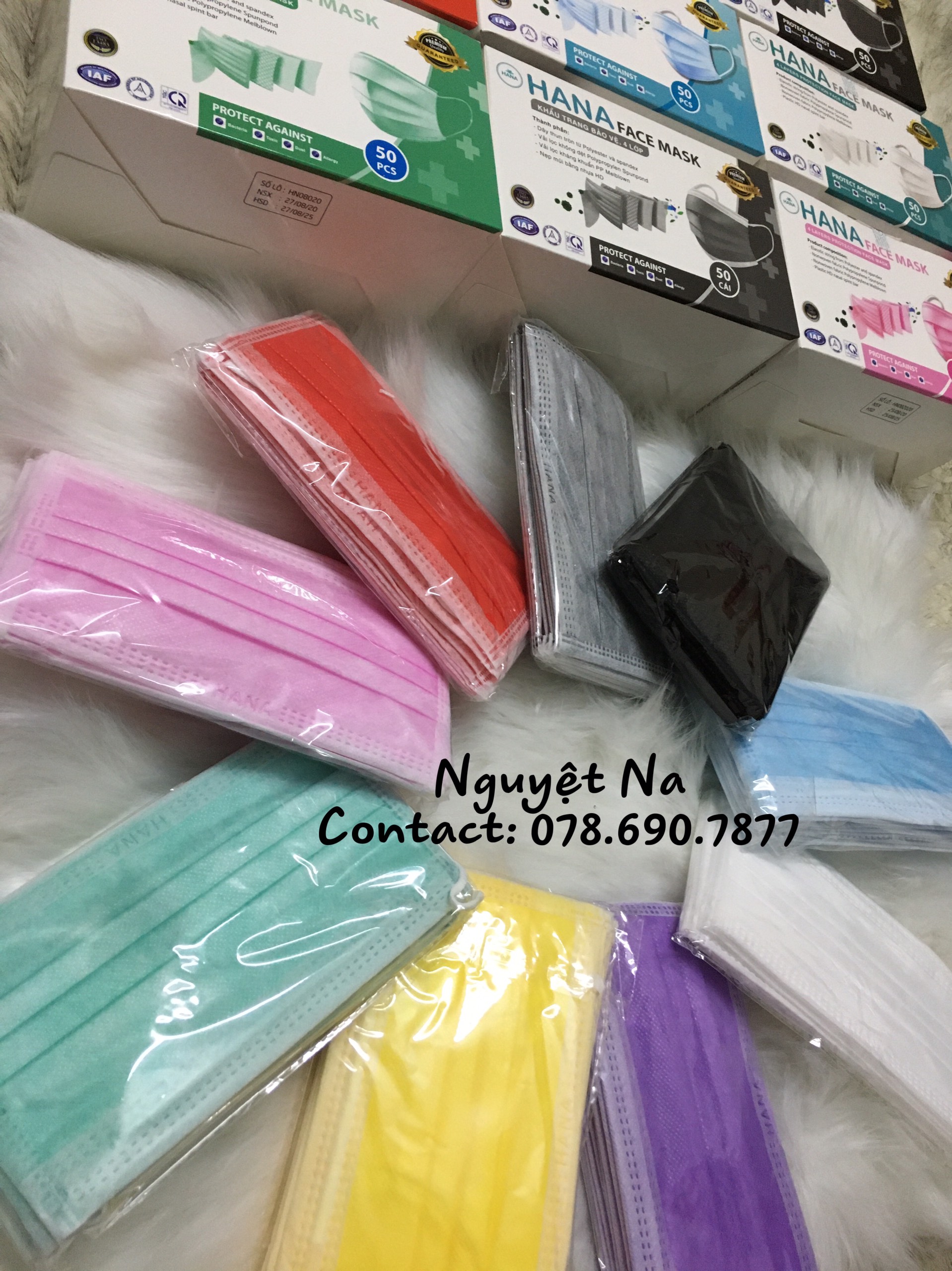 Khẩu trang y tế HANA màu vàng