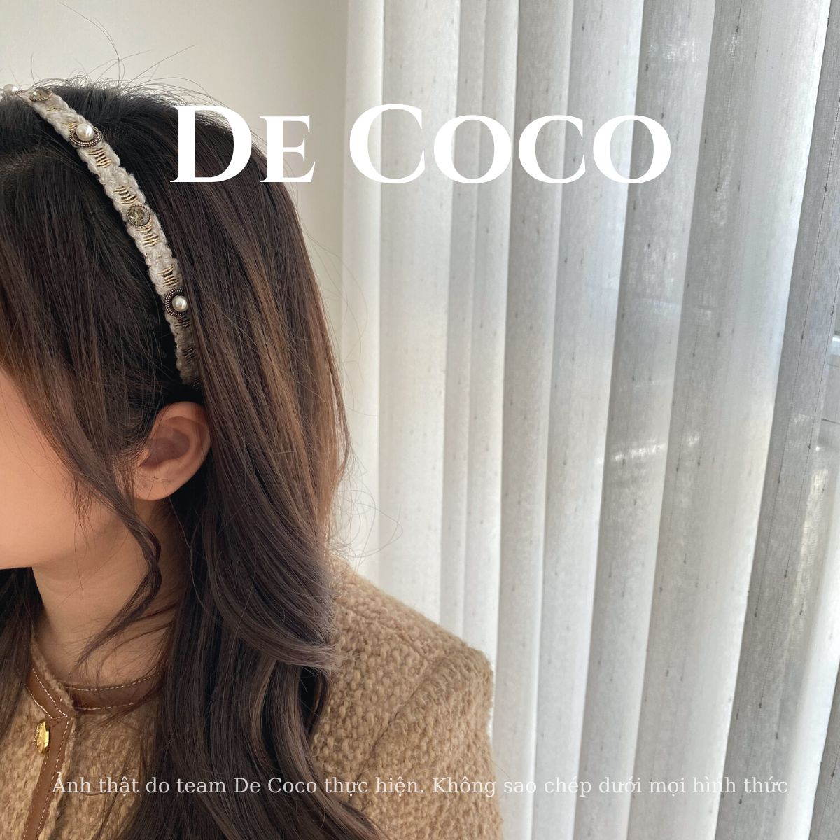 Bờm tóc, băng đô dạ đính đá sang chảnh Abi De Coco