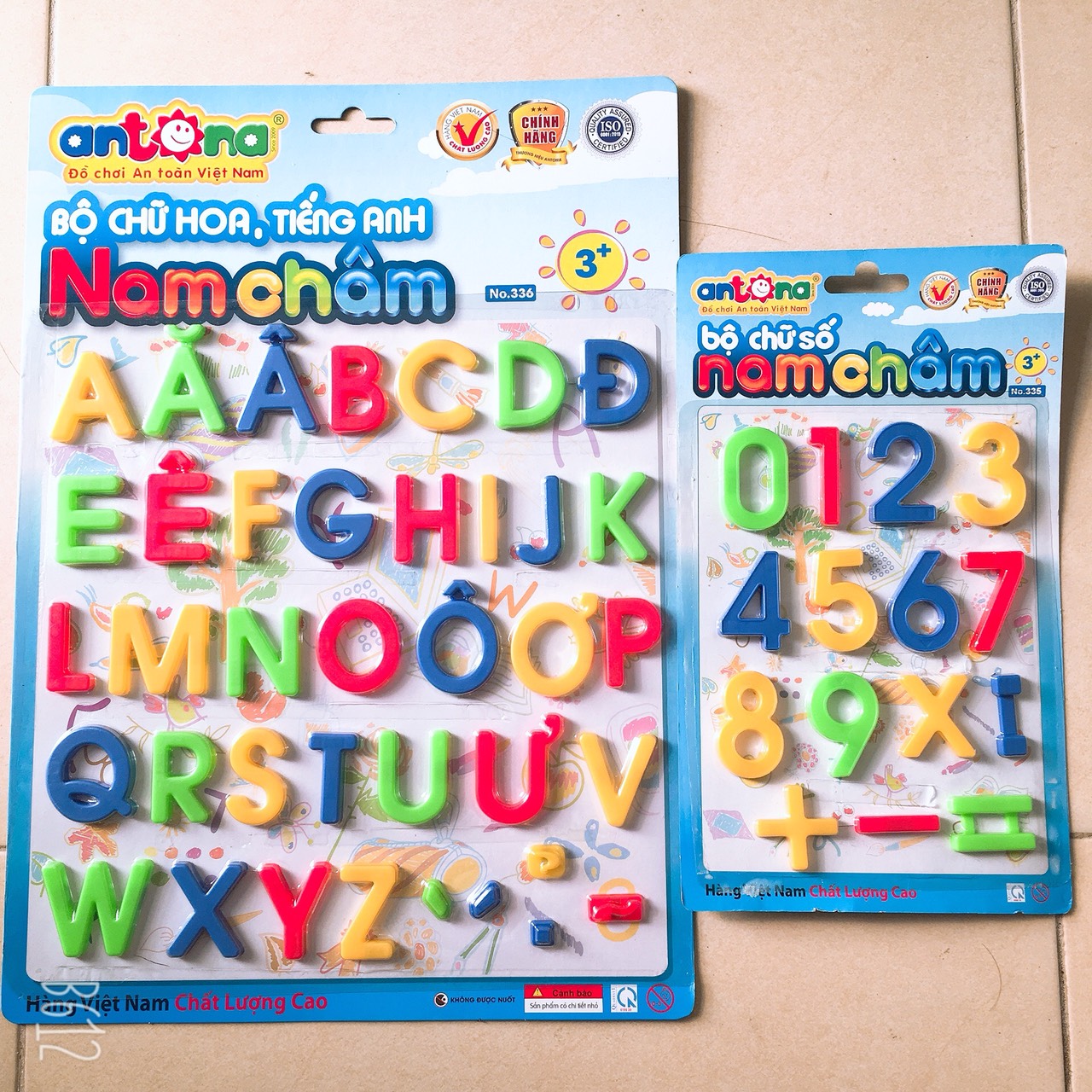 Bé Học-Combo 2 Vỉ Chữ Cái In Hoa và Số Hàng Antona