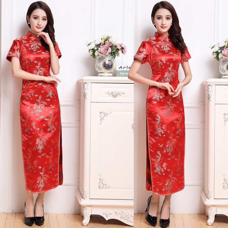 +“”+： Sườn Xám Dài Cỡ Lớn S-6XL