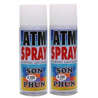 Sơn Xịt màu pha sẵn ATM A200 400ml màu trắng (white).