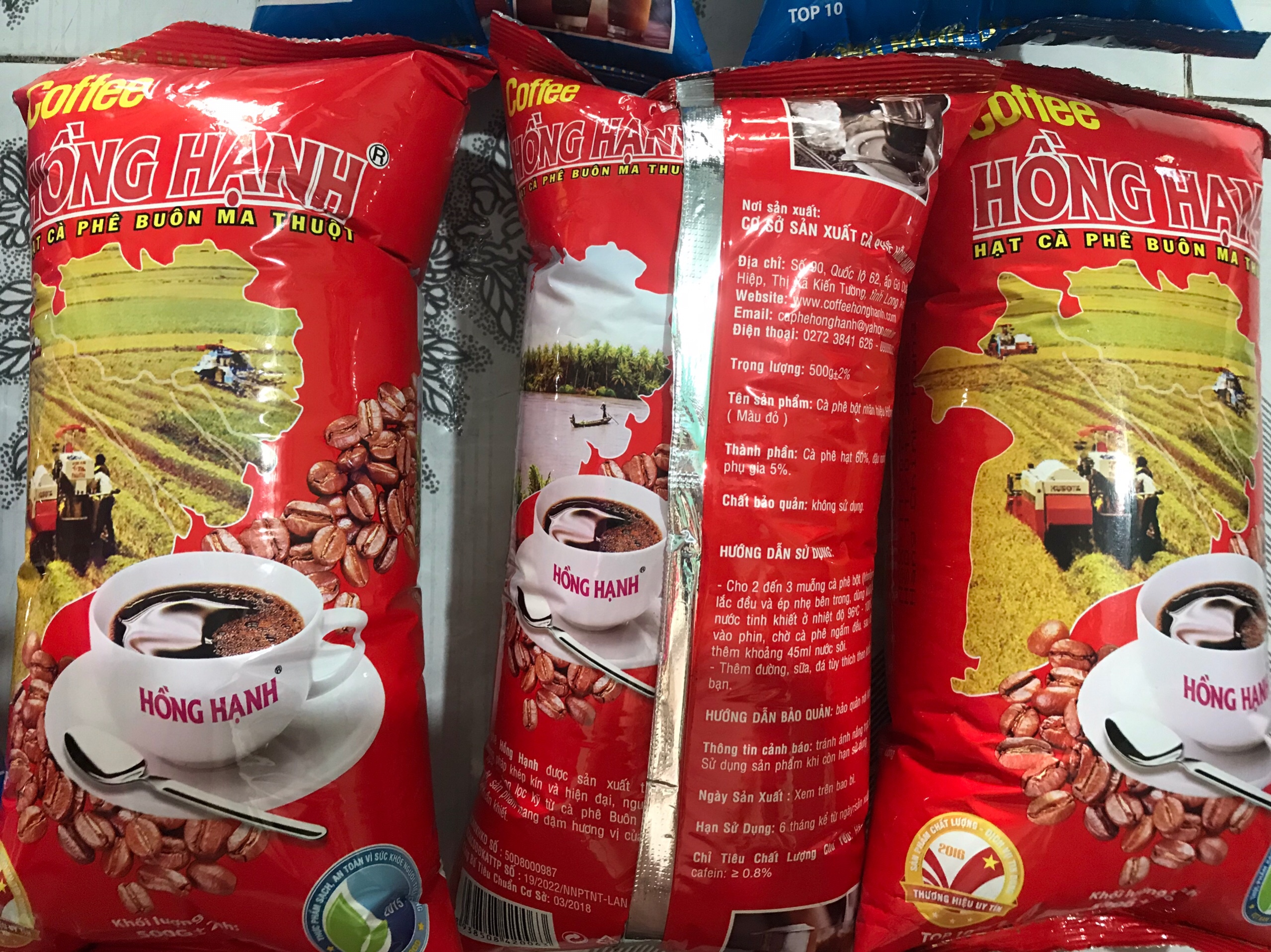 Cà phê Hồng Hạnh thơm ngon túi đỏ gói 500gam