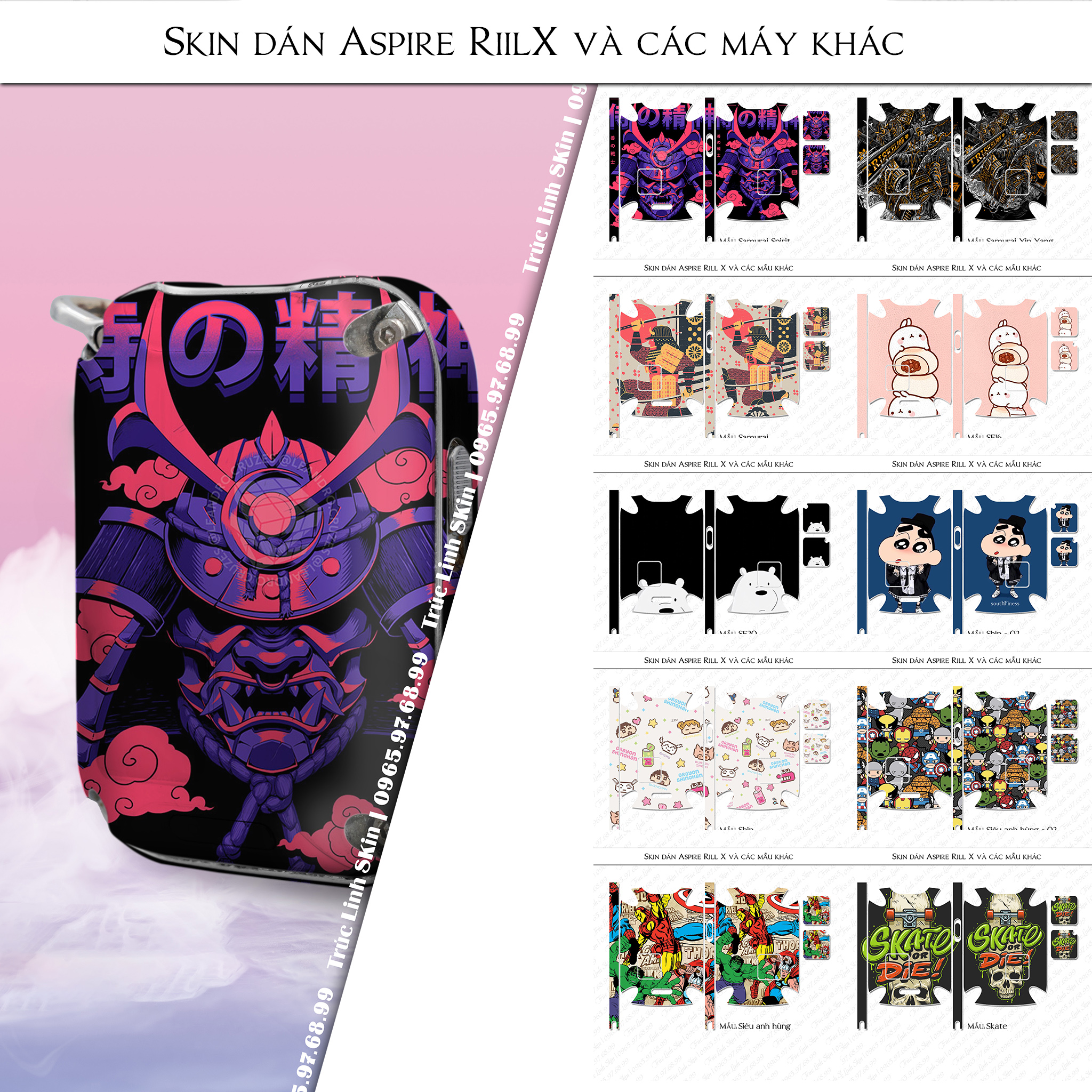 Miếng dán skin cho Riil X mẫu Shin 02 (decal dễ dán, đã cắt sẵn)