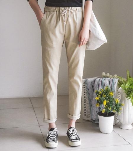 [HCM]Quần baggy kaki nam nữ ống suôn lưng thun cực hot