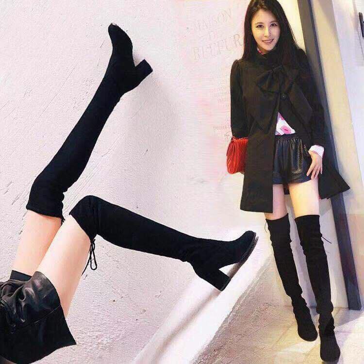 Bốt đùi gót vuông 5cm