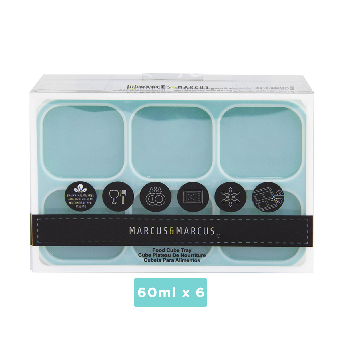 Khay Silicon Trữ Đông Đồ Ăn Dặm Cho Bé Marcus & Marcus - Ollie (60ml x 6 Ngăn)