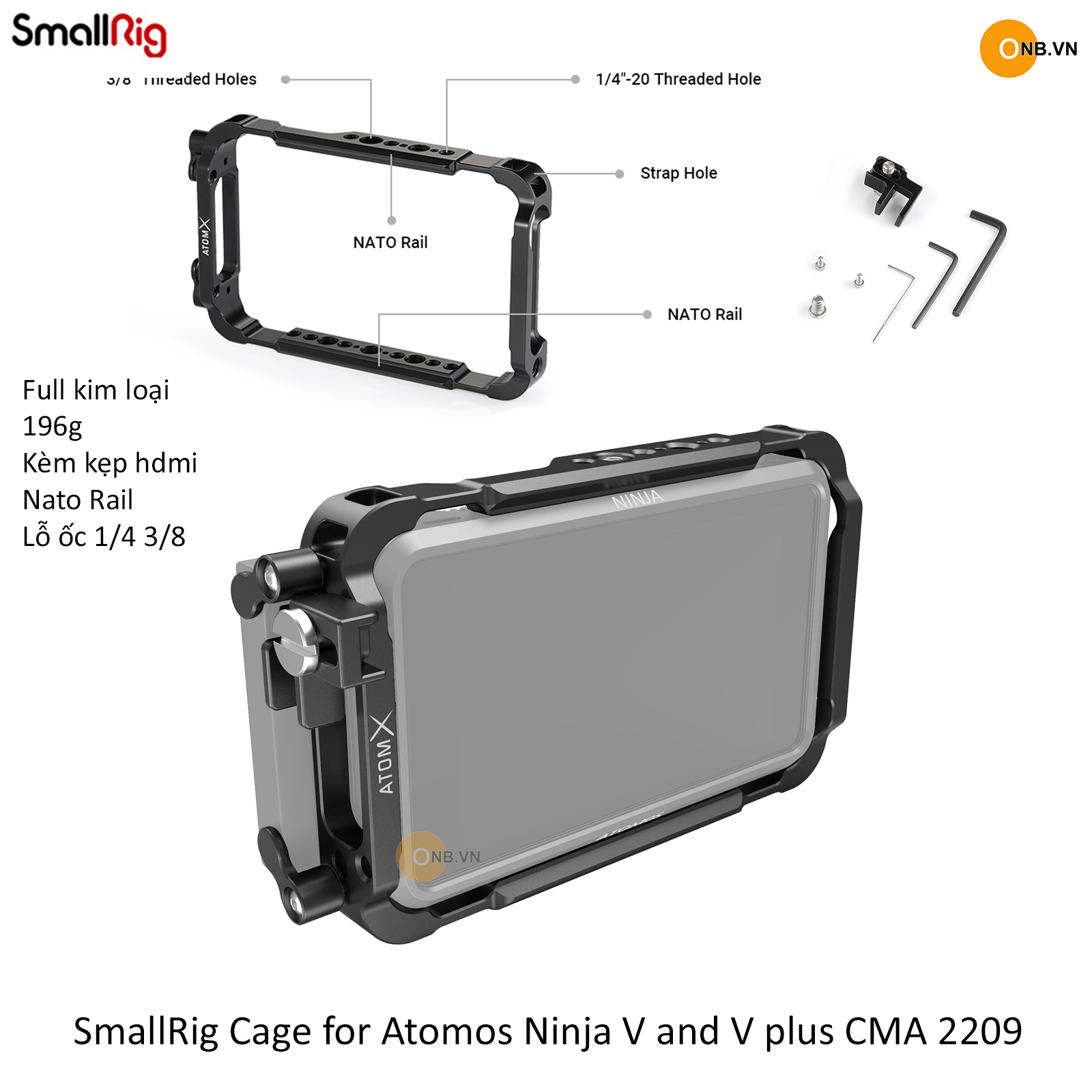 Smallrig cage for atomos ninja v and v plus cma 2209