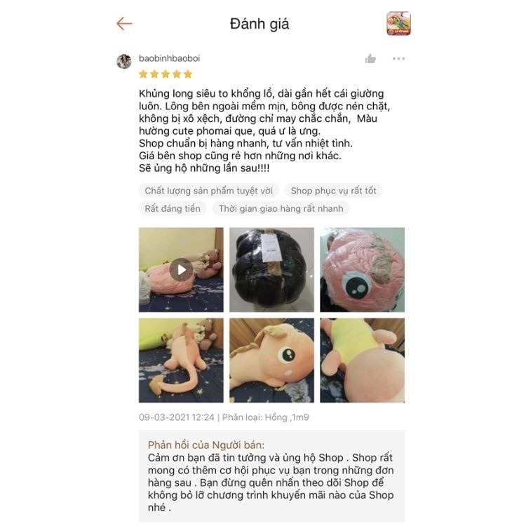 Gấu bông to khổng lồ thú nhồi bông khủng long đuôi tim gối ôm hình thú giá tại xưởng 65cm