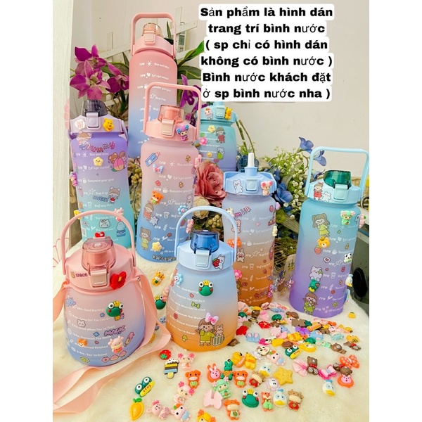combo hình dán 2D và 3D hình dán nổi dán bình nước cute ( sản phẩm là hình dán bình nước không có bình nước)
