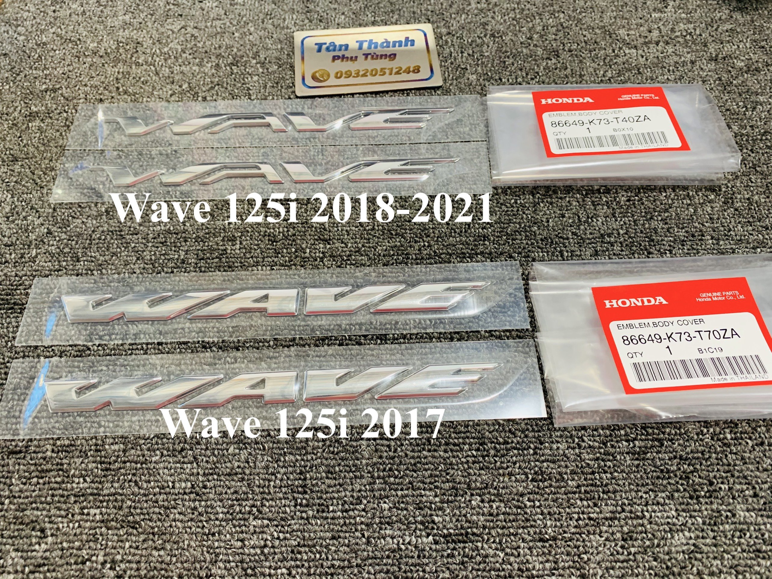 Tem chữ nổi Wave 125i chính hãng Honda Thailan