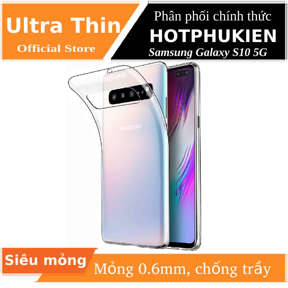 Ốp lưng dẻo cho Samsung Galaxy S10 5G hiệu Ultra Thin (mỏng 0.6mm, chống trầy xước) - phân phối bởi HotPhuKien