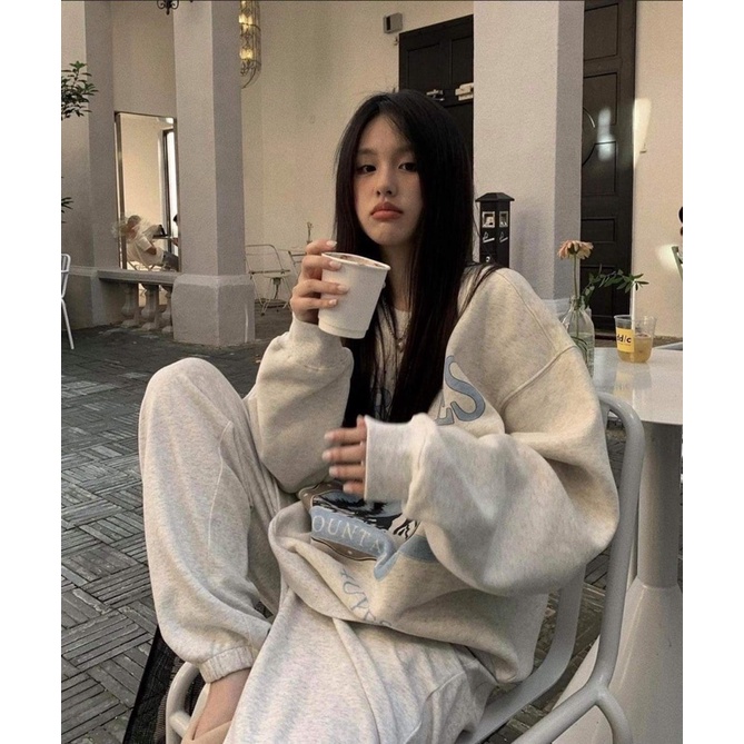 Set bộ 🌸 Set quần áo nữ dài tay in hình mùa đông style Hàn Quốc Ulzzang dành cho nữ PHULA unisex oversize