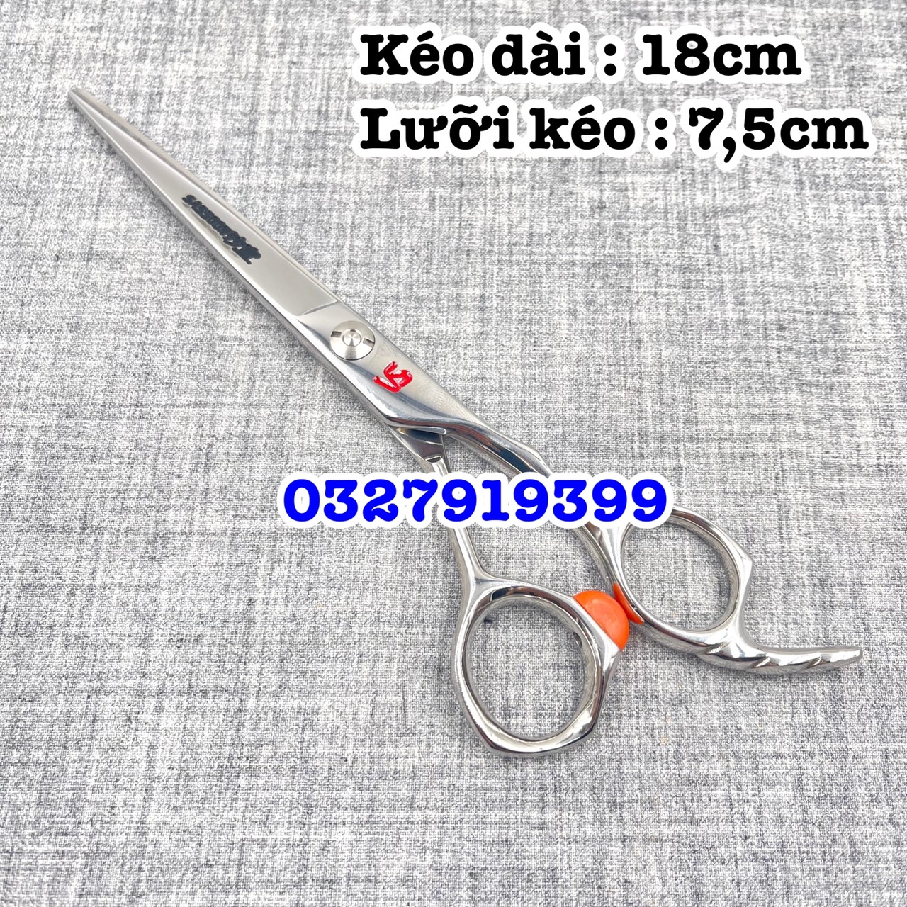 VS Kéo Cắt Tóc Cao Cấp 6.5 In Thép Nhật S440C Quai Phẳng Lệch Độ Cứng 62HRC Lưỡi 7.5cm Chuyên Sản Phẩm Tóc Kích Thước 6.5 In Chiều Dài 18cm