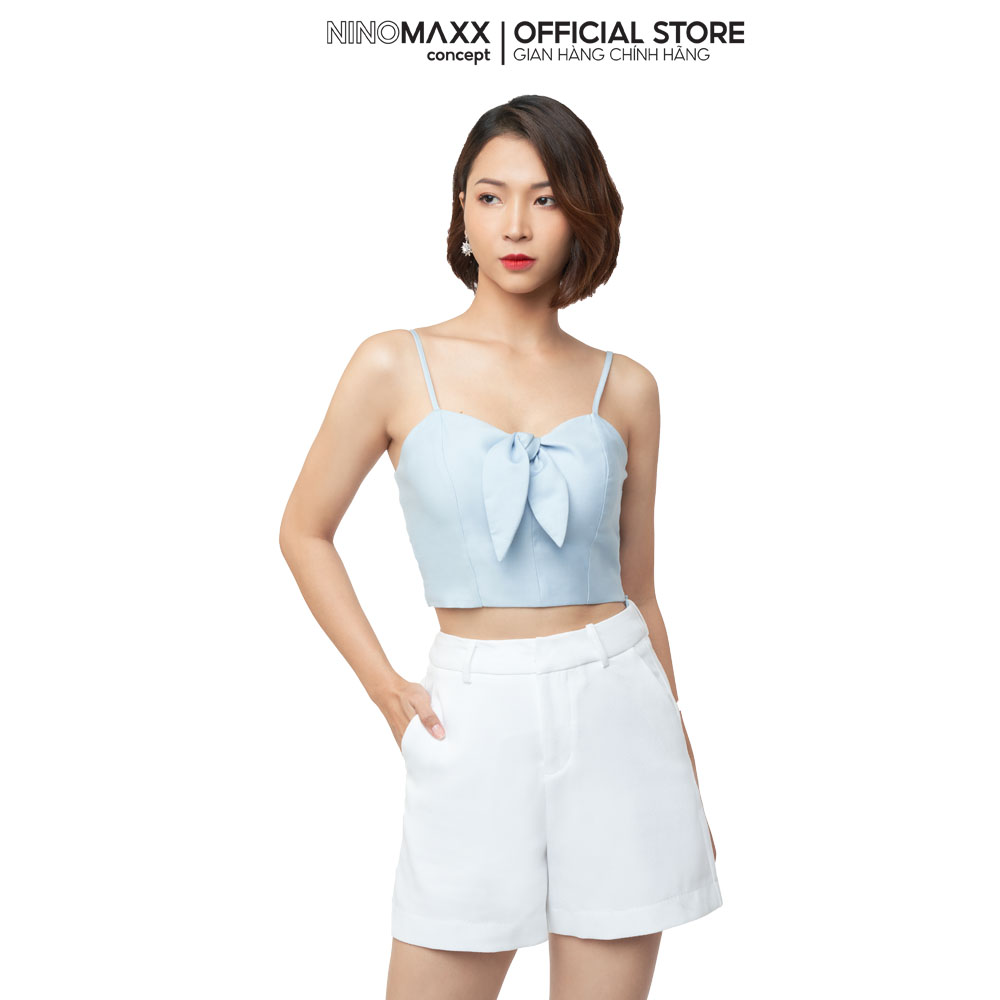 N&M Women's Short Sleeve Linen Crop Top 2103032