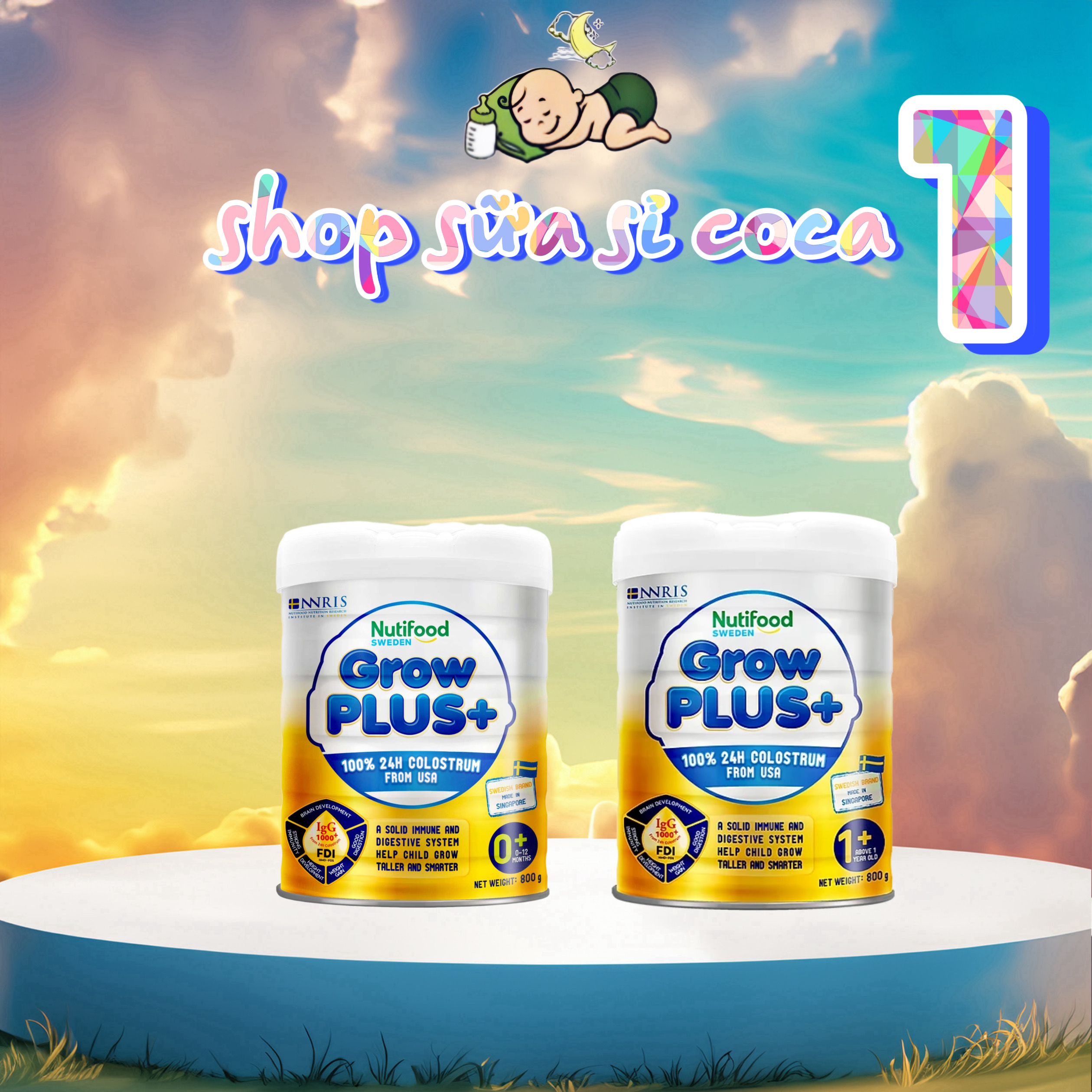 Sữa bột Growplus Vàng 800gr Mẫu Mới  (Date 2026) đủ số