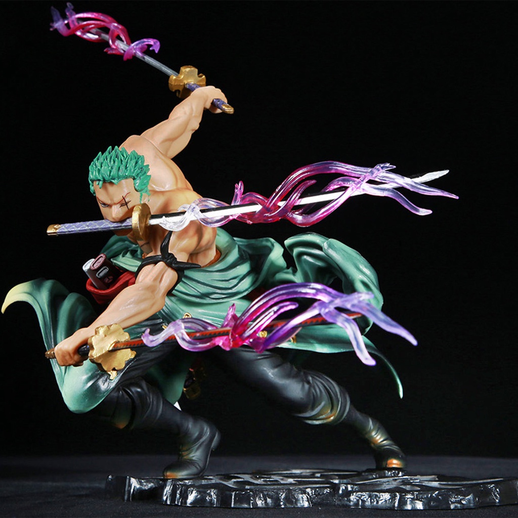 Mô hình One Piece - Figure One piece Zoro ba nghìn thế giới bản 2 đầu có haki ở kiếm  cao 20cm