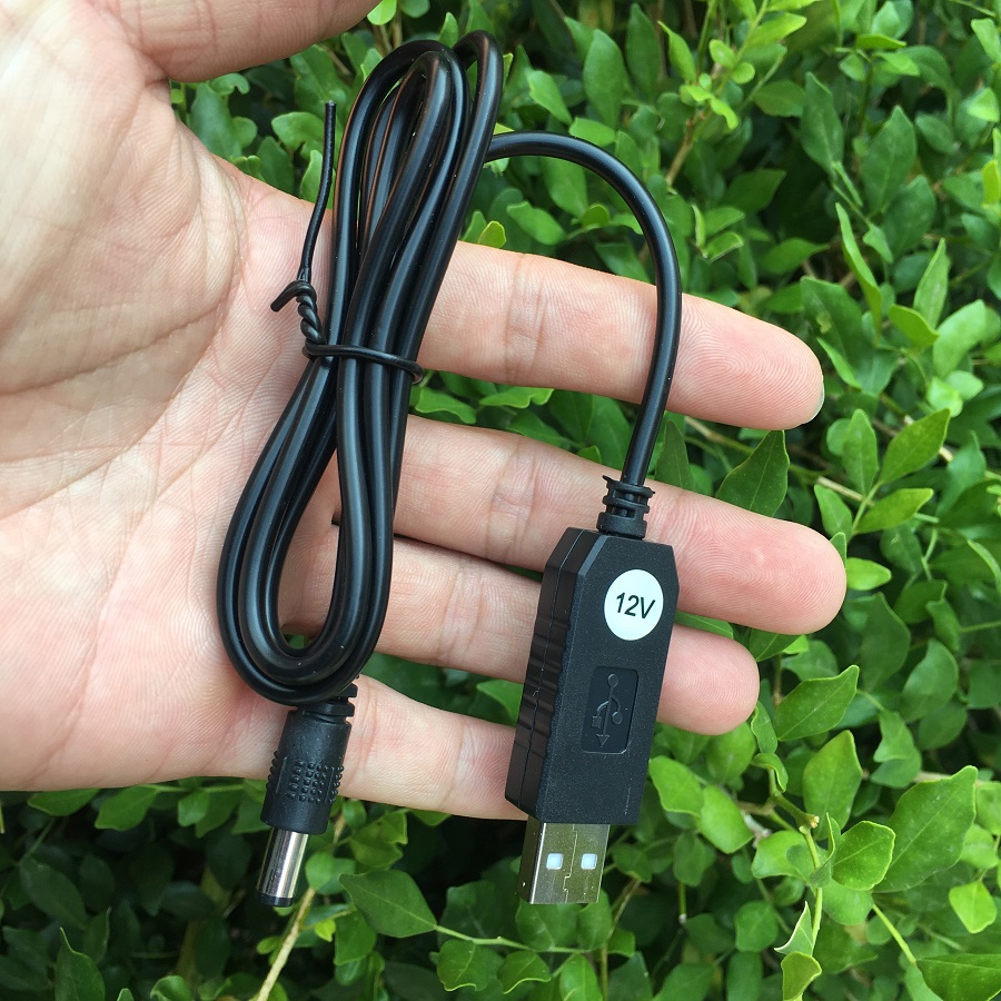 Cáp chuyển đổi điện USB 5V sang 12V (dùng cho Camera, bộ phát Wifi - mất điện vẫn có Wifi)