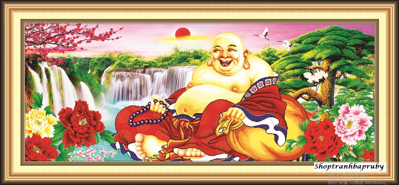 [HCM]Tranh thêu Tiếu Khẩu Thường Khai 53492 kích thước 115 x 52cm