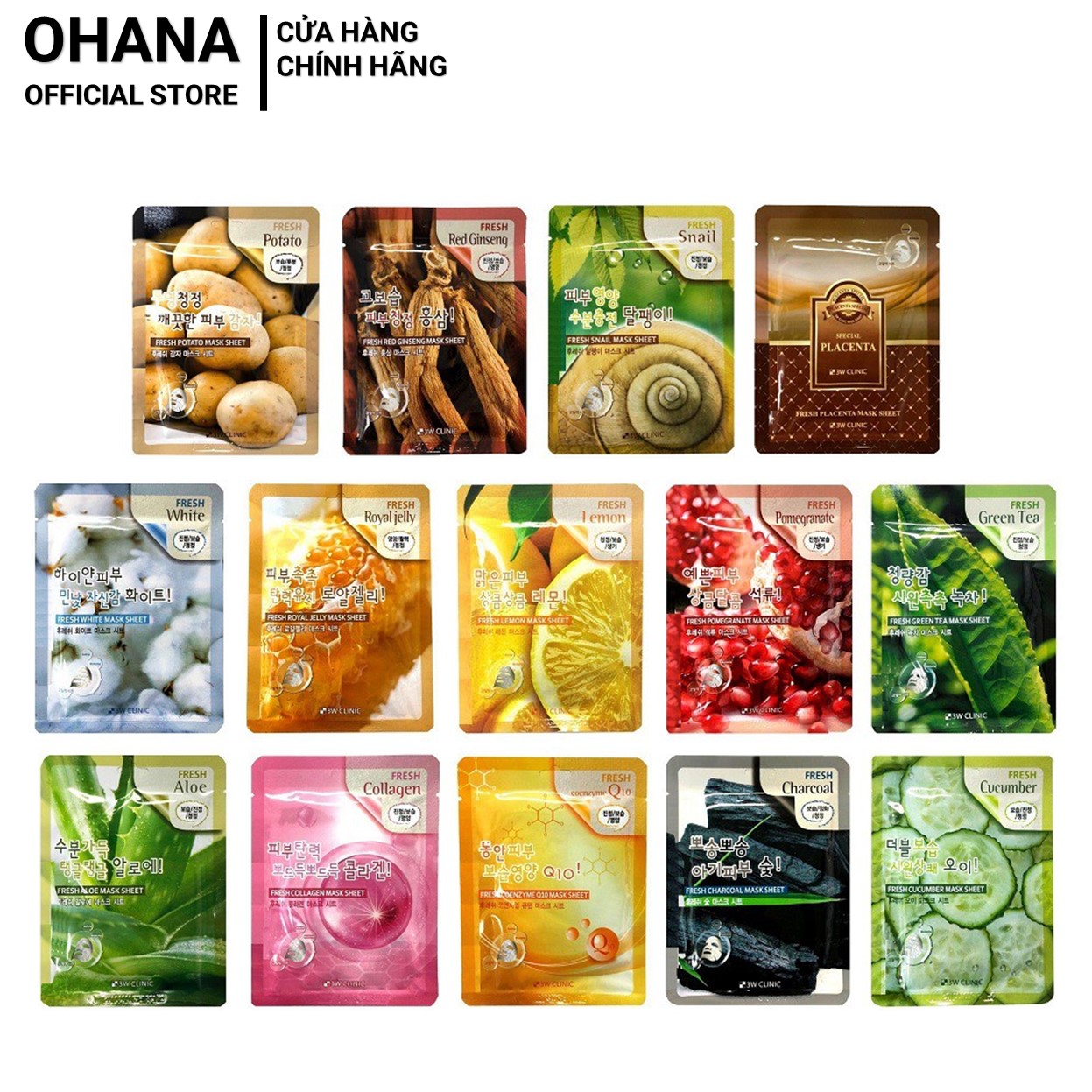 Mặt Nạ Dưỡng Da 3W Clinic Fresh Mask Sheet 23ml