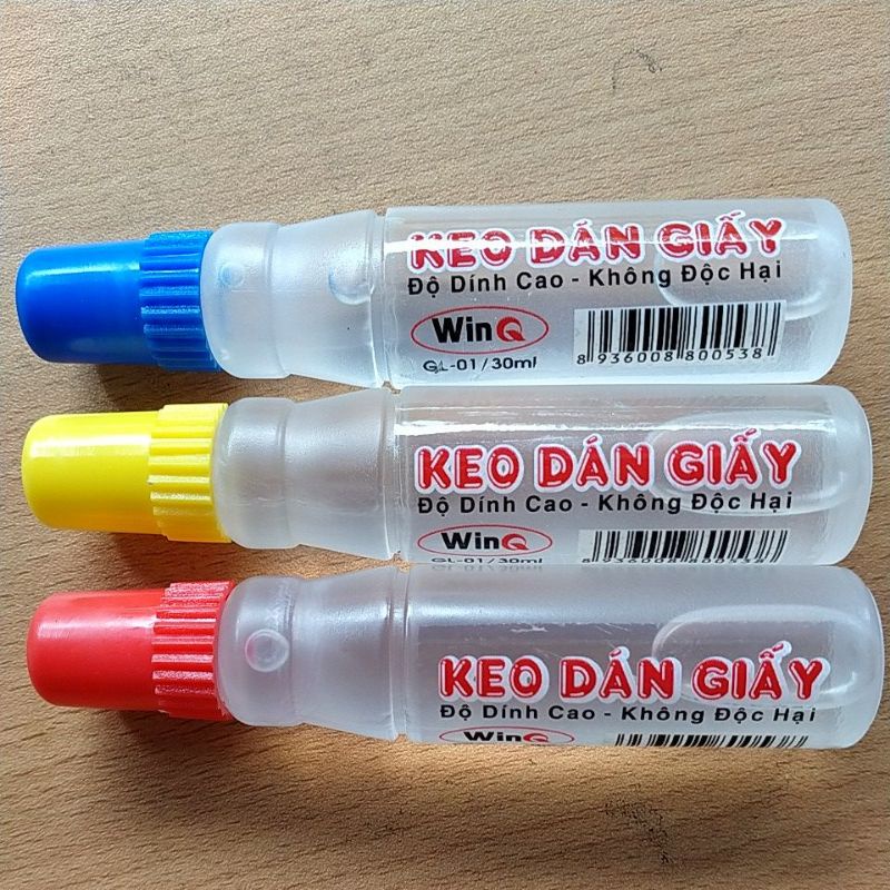 (Giá sỉ) Lốc 12 chai Keo Dán Giấy 30ml WinQ (mã: GL-01)