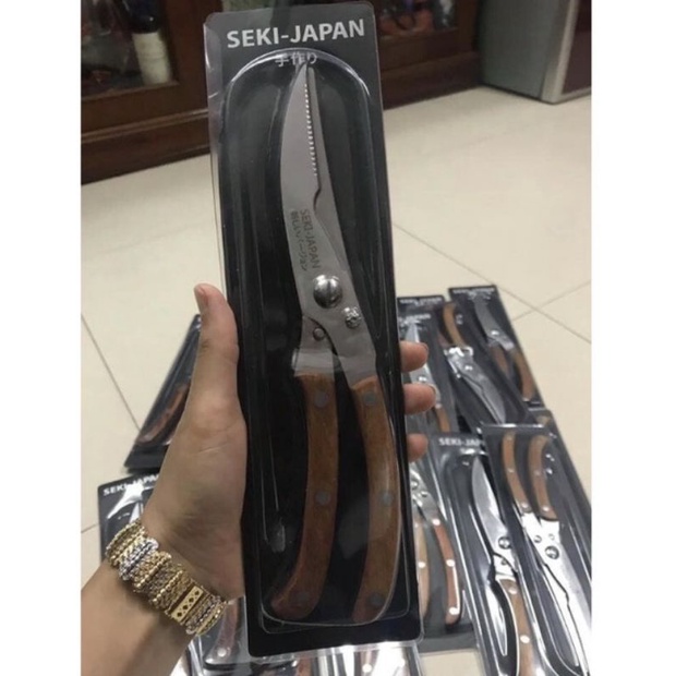 Kéo cắt gà vịt cán gỗ seki japan-9282 -khohanggiasi