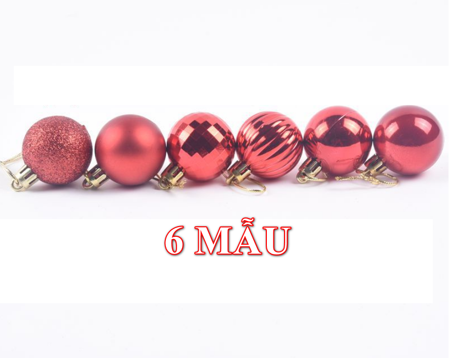 Set 6 quả 4cm E19 quả châu trang trí noel